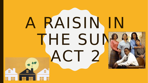 A Raisin in the Sun Act 2 Revision Materials on context, character and themes
