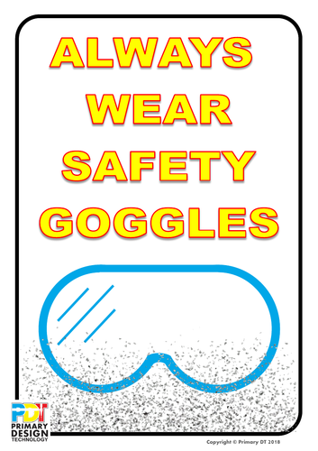 wear safety goggles sign