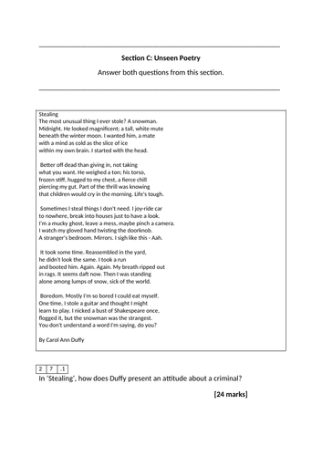 unseen-poetry-question-and-model-answer-gsce-aqa-teaching-resources