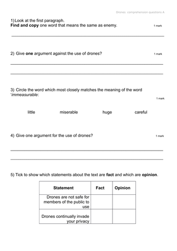 Year 5 /6 - Discussion - Model text - 'Drones: Friend or Foe' with 3 ...