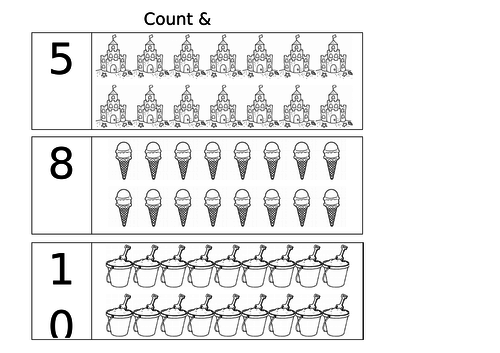 summer count colour worksheets kindergarten teaching resources