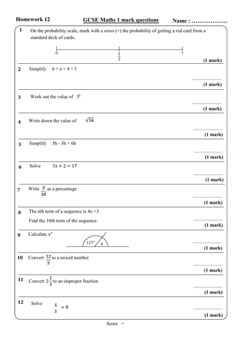 pg online homework answers gcse