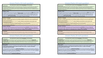 Unseen Poetry - Structure Strip (AQA Literature Paper 2) | Teaching ...