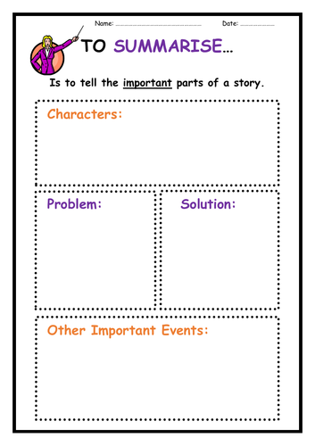 Summarising a Text - Worksheet