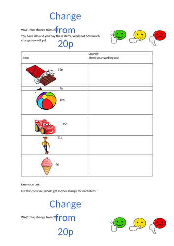 Differentiated change from 20p