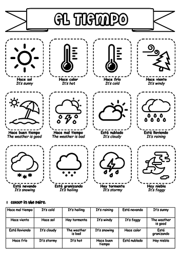 spanish ks3 el tiempo the weather booklet of activities