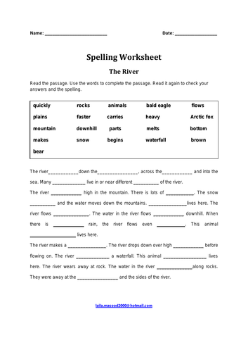 spelling worksheet comprehension teaching resources