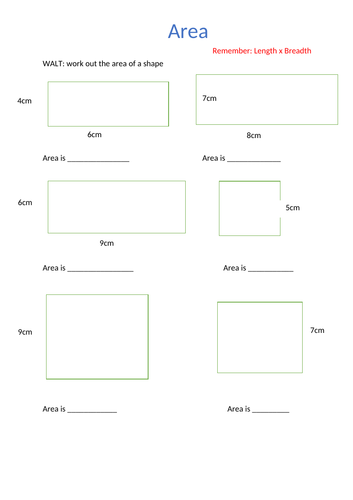 Area of square and rectangle