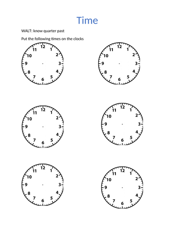 Time Drawing quarter past