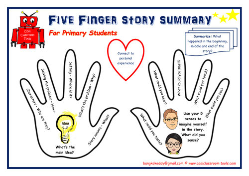 5 Finger Story Summarising Sheet