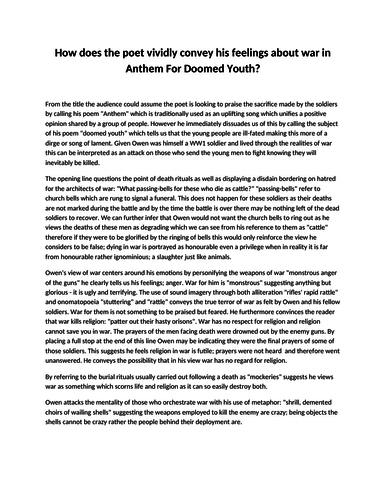 anthem for doomed youth essay questions