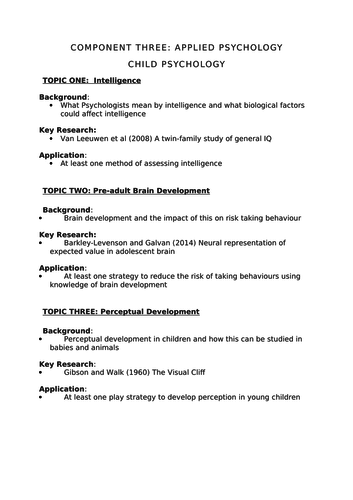 Child Psychology Exam Questions