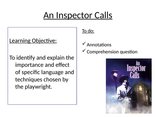 An Inspector Calls Annotations pages 1-16