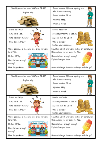 converting money problem solving year 4 teaching resources