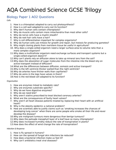 aqa science homework sheet answers