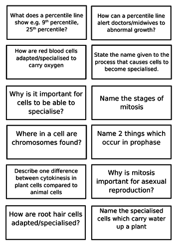 Edexcel GCSE (9-1) Combined science Revision flashcards for Biology CB2 ...