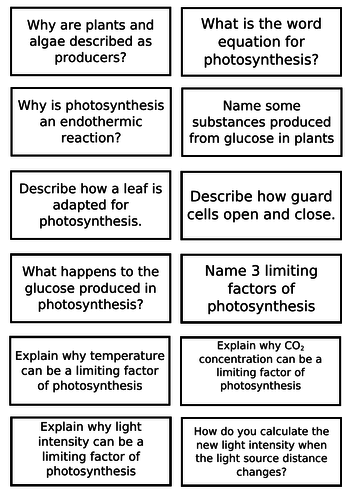 Edexcel GCSE (9-1) Combined science revision flashcards for Biology CB6