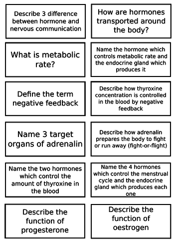Edexcel Combined Science BIology Paper 2 revision flash cards ...