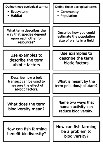 Edexcel GCSE (9-1) Combined science revision flashcards for Biology topic CB9