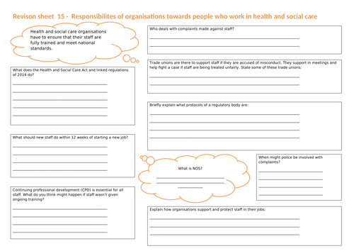 BTEC Level 3 Health and Social care Unit 2 - Learning Aim B Revision ...