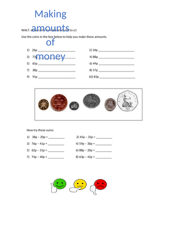 Making amounts to £1