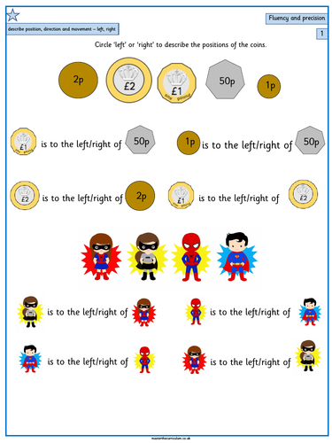 position and direction homework year 1