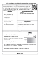 GCSE AQA Required Practical Student Sheet- RP7 force and acceleration ...