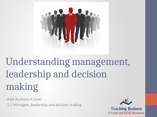 AQA Business - Understanding Management, Leadership and Decision Making