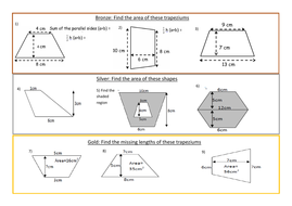 area of trapezium and parallelogram teaching resources