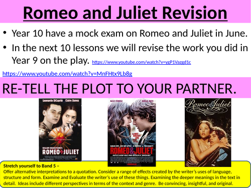 Romeo and Juliet. Understanding the Plot. 3 differentiated worksheets