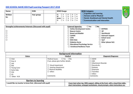 template passport 1 stage key template/Pupil Learning SEND IEP by Passport