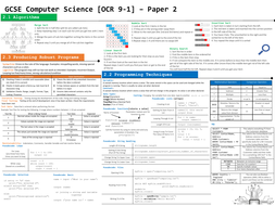 GCSE OCR Computer Science 9 - 1 Paper 2 Revision Mat | Teaching Resources