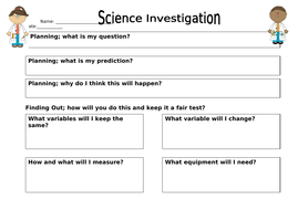 Science Investigation Sheets For Ks1 And Ks2 