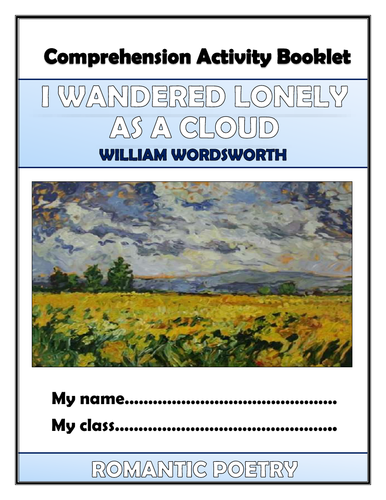 I Wandered Lonely as a Cloud Comprehension Activities Booklet!