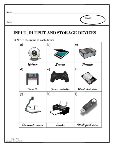 ICT/INPUT, OUTPUT AND STORAGE DEVICES | Teaching Resources