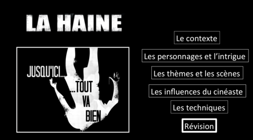 La Haine- Movie Study/ Etude du film- Revision/ summary sheets/ cheat sheets- A Level French