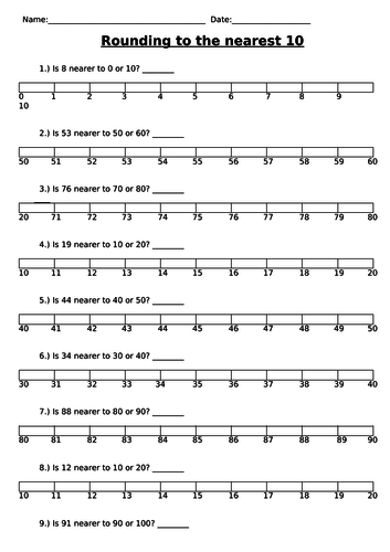 Rounding to the nearest 10