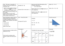 GCSE Maths 9-1 Revision grids | Teaching Resources