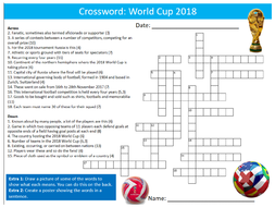 World Cup 2018 Crossword Puzzle Sheet Starter Activity Keywords Cover