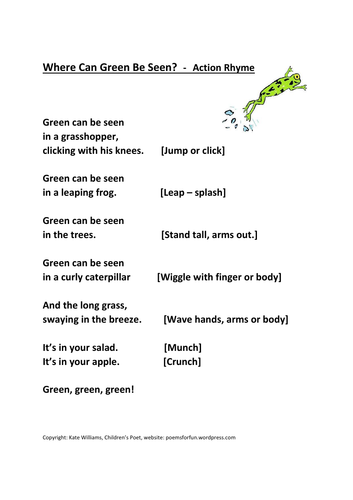 Colour Rhymes + Colouring Sheets | Teaching Resources