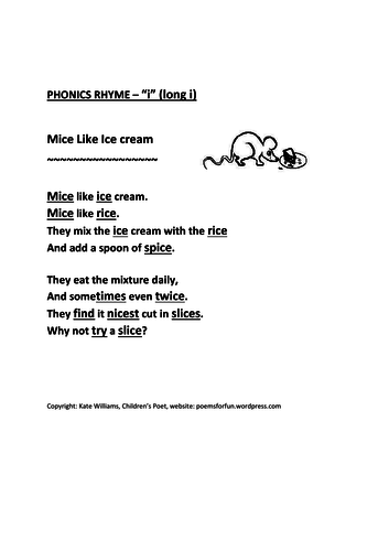 3 Phonics Rhymes, for i (iy), ar, er - EY/KS1, original.