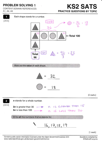 KS2 Maths Problem Solving Teaching Resources