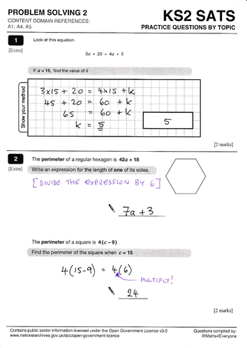 maths problems solving ks2