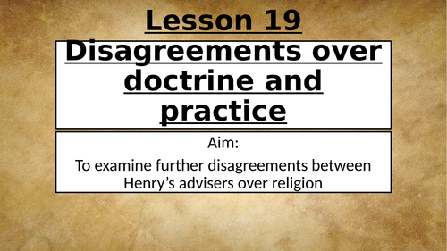 AQA Religious Conflict Disagreements over doctrine