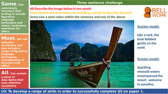 Language paper 1 Question 5 creative writing: paradise | Teaching Resources