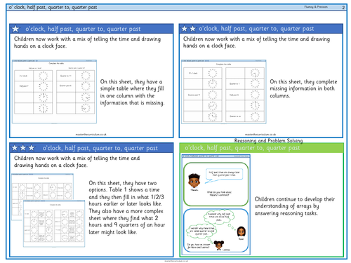 year 2 differentiated time worksheets white rose style teaching resources