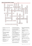 AS/A Level DNA and Protein Synthesis Crossword Teaching Resources