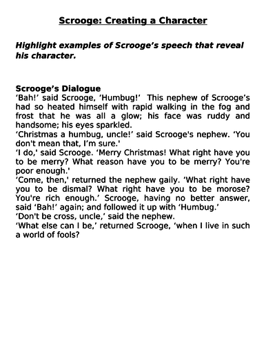 Introduction to Scrooge in 'A Christmas Carol'. | Teaching Resources