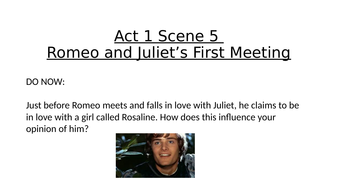 Act 1 Scene 5 Romeo and Juliet's First Meeting | Teaching Resources