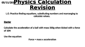 GCSE Physics rearranging equations differentiated lesson | Teaching